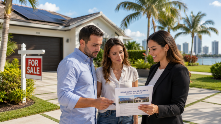 Schenley Park home with solar panels on roof in Miami-Dade County