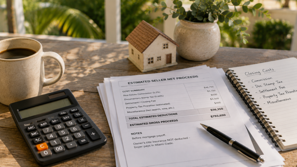 seller net proceeds Miami Schenley Park closing costs breakdown 2026