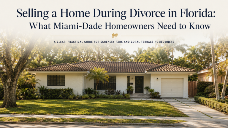 selling house during divorce Florida Miami-Dade Schenley Park guide 2026