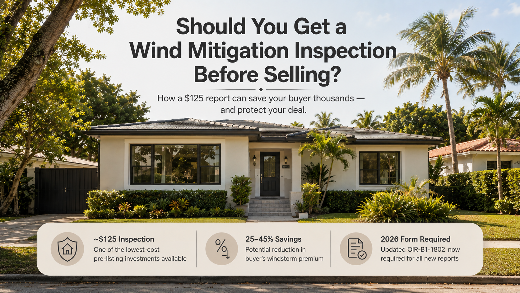 wind mitigation inspection Florida Schenley Park seller guide 2026