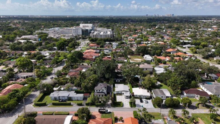 Aerial view of homesteaded single-family homes in Coral Terrace, Miami-Dade, ZIP 33155